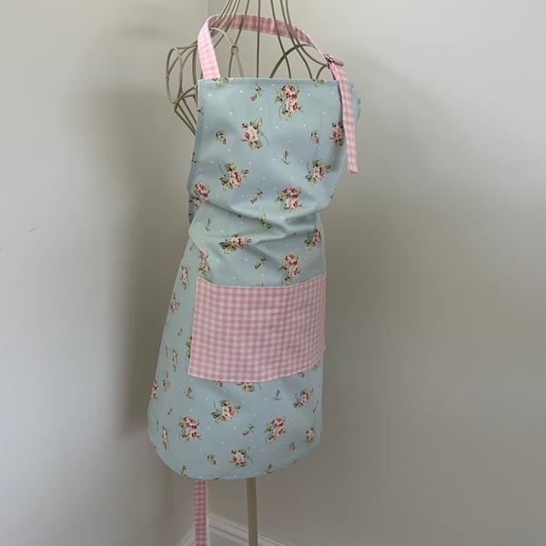 Beautiful Floral Full Apron with centre pocket and adjustable neck strap