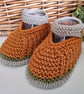 Designer Baby Boy's Hand Knitted Shoes 6 months size - Image 1