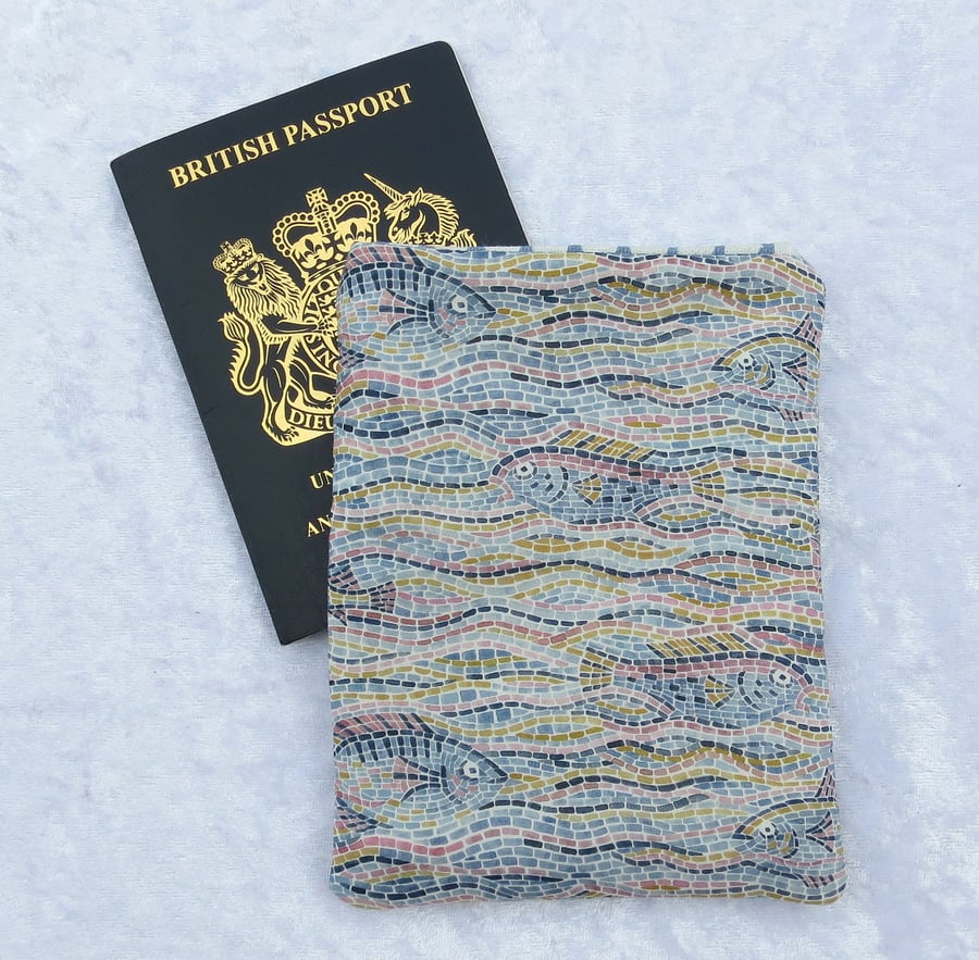 Passport Cover, passport pouch, made from Liberty Tana Lawn, nautical