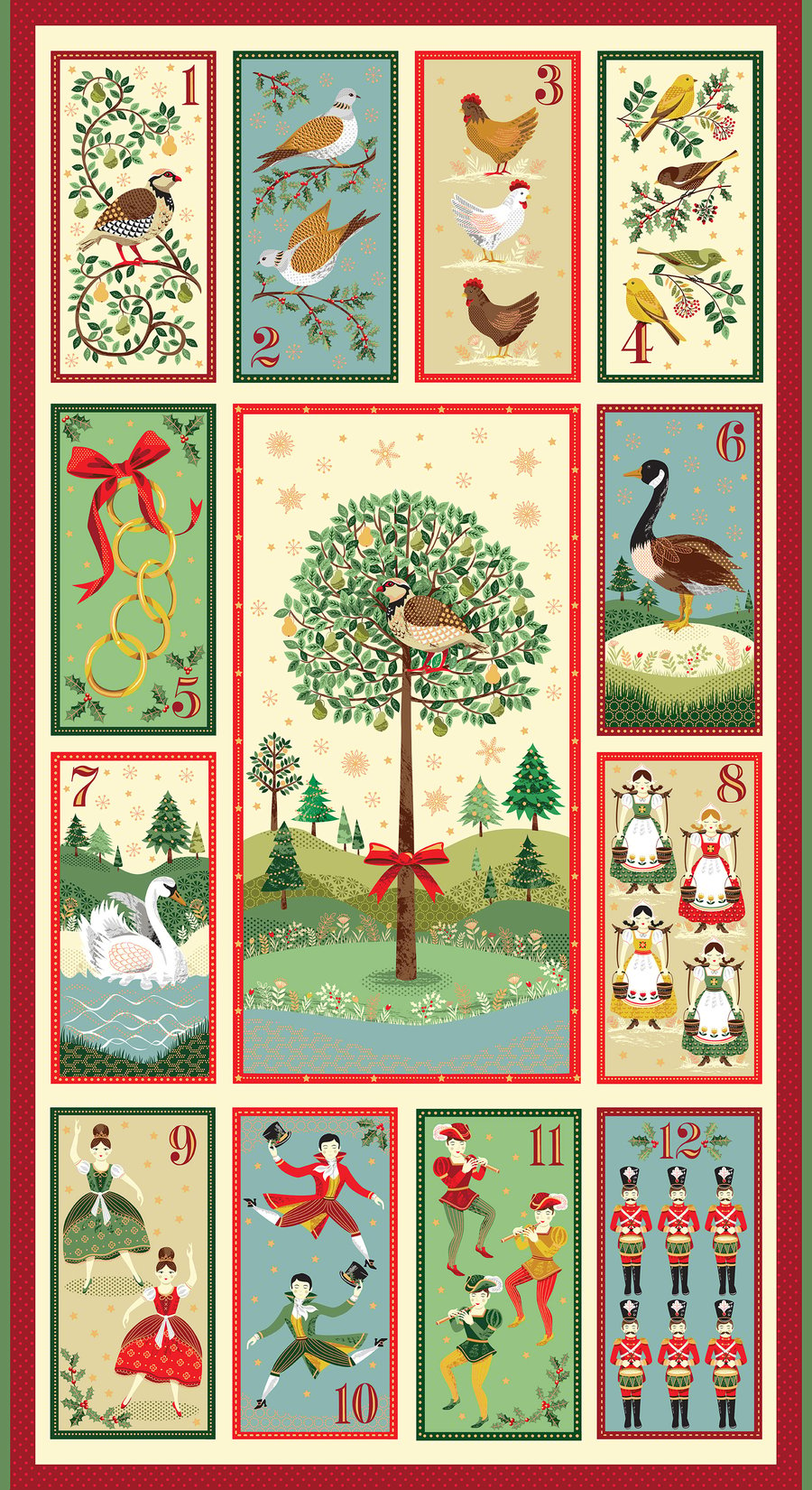 Twelve Days of Christmas Panel by Makower