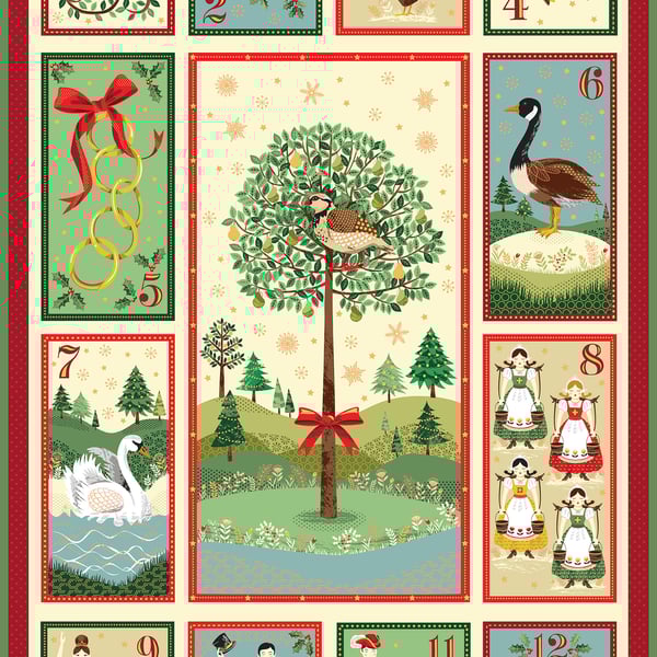 Twelve Days of Christmas Panel by Makower