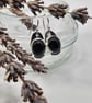 Onyx and Sterling Silver Dangle Earrings 