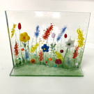Fused glass floral ornament 