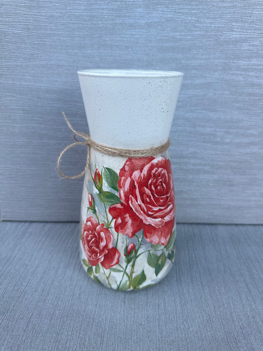 Red Rose Glass Vase Gift for Home Birthday Gift Home Decor