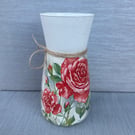 Red Rose Glass Vase Gift for Home Birthday Gift Home Decor