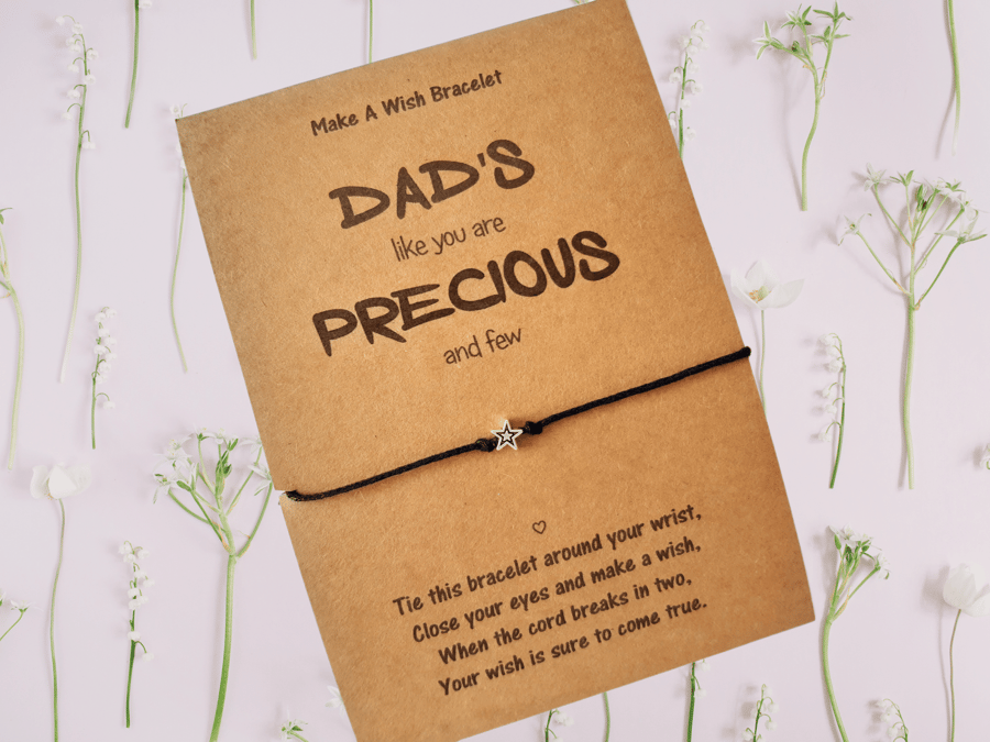Dad's Charm Wish Bracelet and Greeting Card
