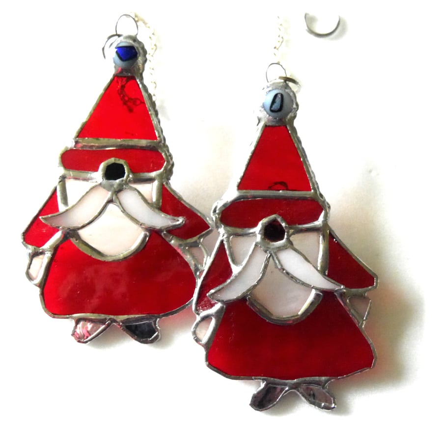 Santa Christmas Tree Stained Glass Xmas decoration