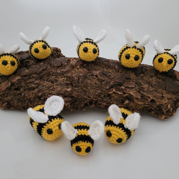 Hand crocheted Bumble bees