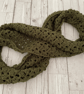 Olive Green Infinity Scarf - Handmade Crochet - Lightweight Scarves - Image 5