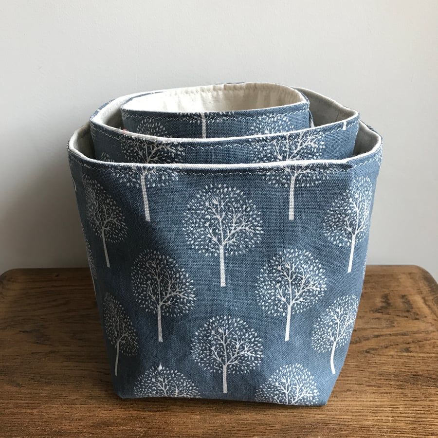 Nesting fabric storage bins - set of 3