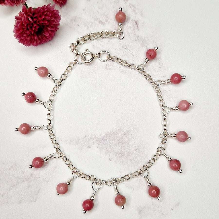 Rhodonite Drop Bracelet