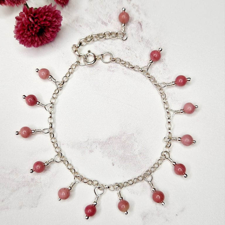 Rhodonite Drop Bracelet