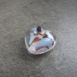 lampwork glass beads, frit heart