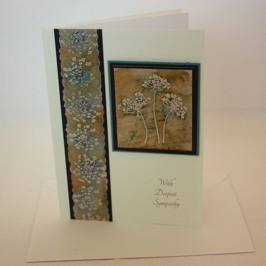 Blue flowers sympathy card
