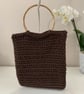 Crochet handbag with handles