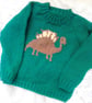 Stegosaurus Motif Jumper for Babies and Children to 7, Birthday Gift, Jumper