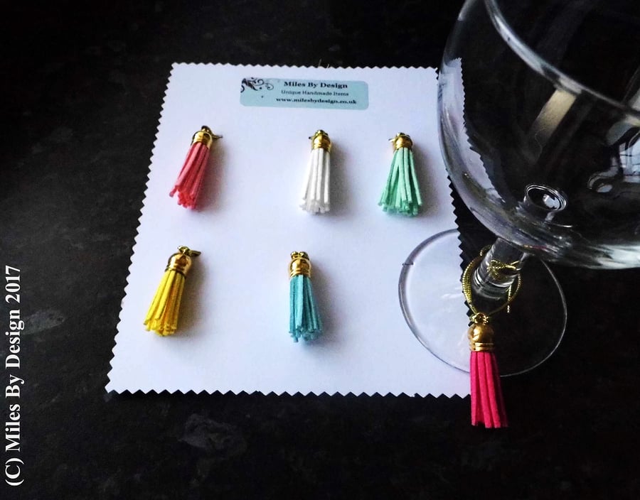 Six Wine Glass Charms or Markers