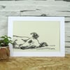 Sighthound Lino Print - Greyhound, Whippet, Galgo, Lurcher