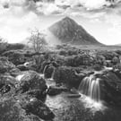 Glen Coe Bauchaillie Etive Mor Mountain and river A3 Print 