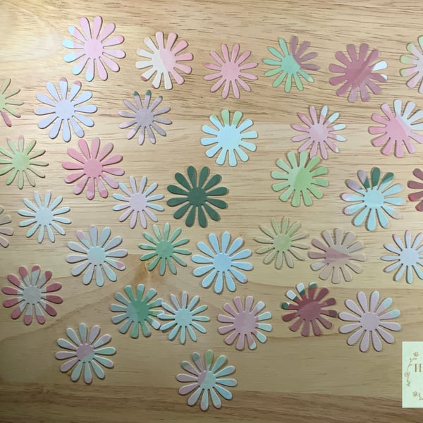 Die cut patterned flowers for card making, scrapbooking 36 pack