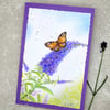 Blank Card - original handpainted buddleia birthday mother's day butterfly 