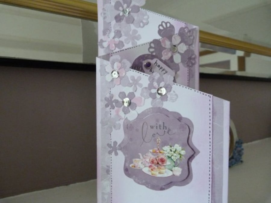 Lilac Flower Z birthday card