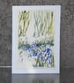 Sunlit Bluebells. Blank Card. Original Watercolour Painting. 260162