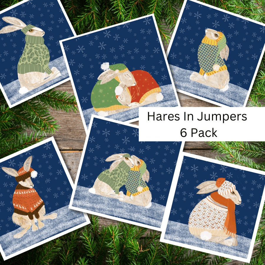Hares Blank Cards Christmas Card Pack Special 