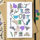 Rock Climbing Alphabet Greetings Card