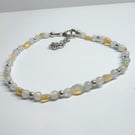 Limited Edition Dainty Moonstone & Ethiopian Opal Bracelet Handmade 925 Silver