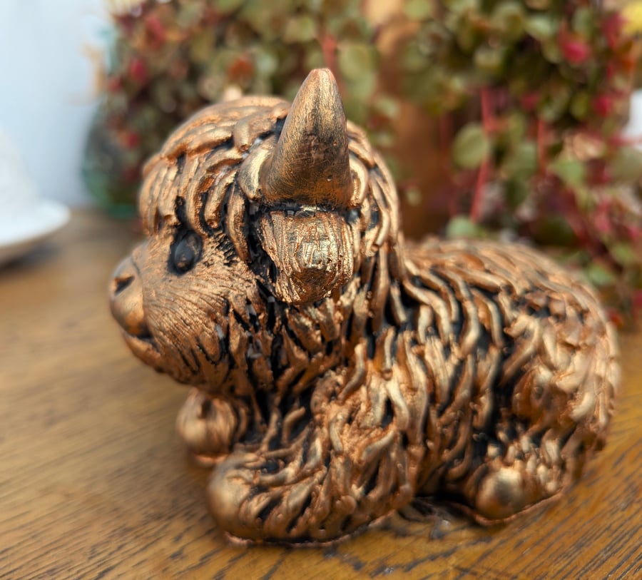 Copper Coloured Highland Cow Handmade