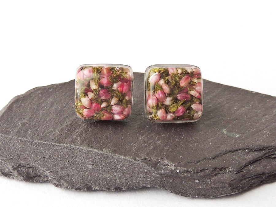 Pink Flower Stud Earrings (413)