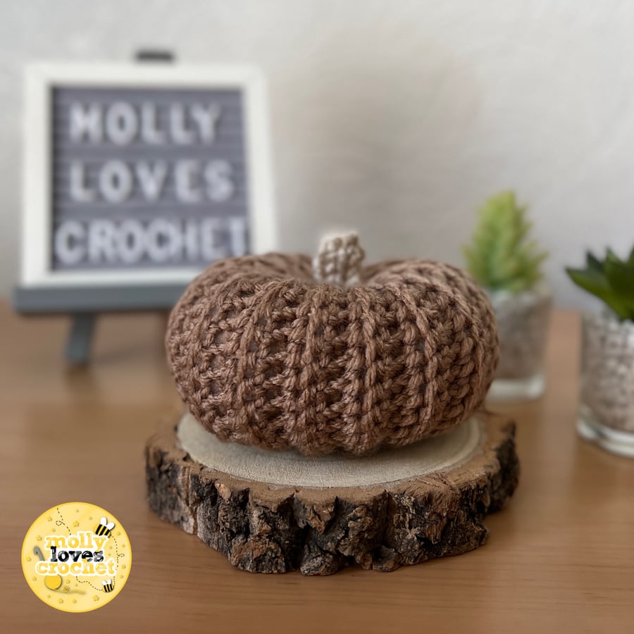 Autumn Crochet Pumpkin MOCHA