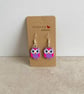 Cute Owl Earrings. Purple & Pink
