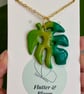 Verdant Whisper – Monstera Leaf Necklace - Image 4