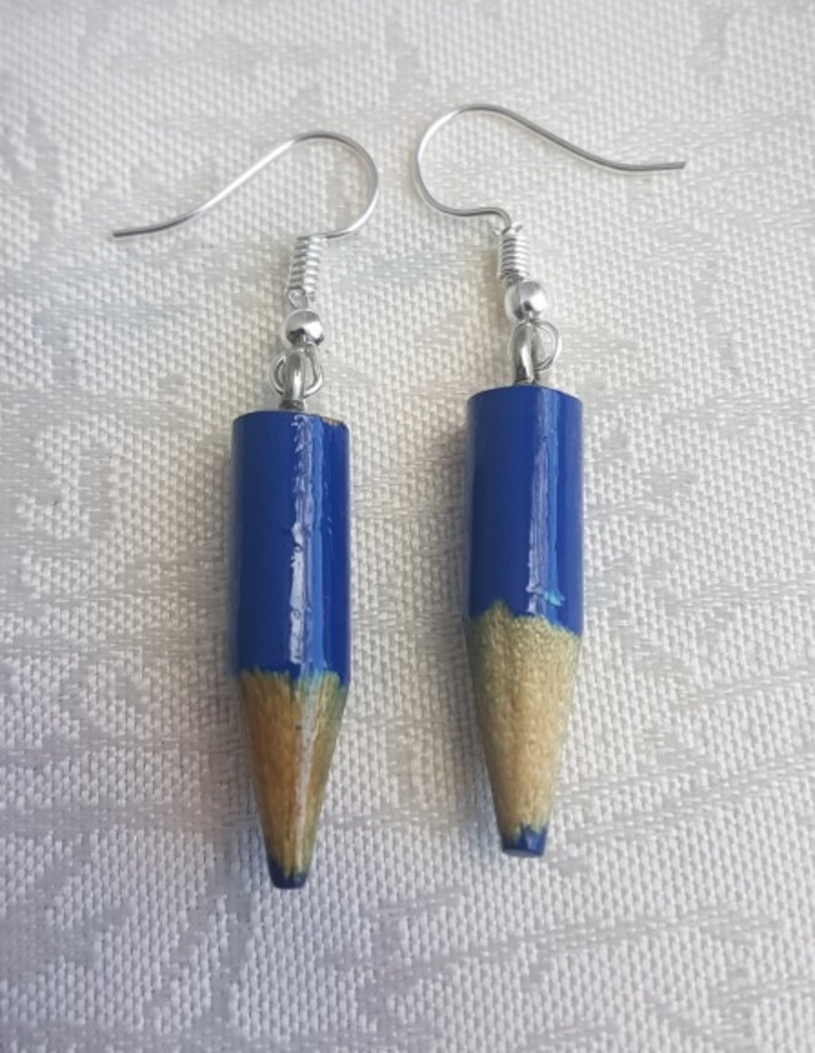 Sapphire (Navy) Blue Pencil Earrings