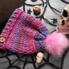 Pink Slouchy Beanie with Pink Faux Fur Pom Pom. Bargain Bin Now Only 7 quid