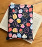 Colourful Strawberry Print Quilted Fabric Book Sleeve - Paperback Size 