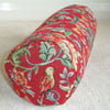 Bolster Cushion Cover 16"x6" Birds Red 6x16 Round Cylinder Tapestry Fabric