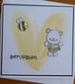 Birthday Card - Rhino and Bees with Yellow Hearts - Image 7