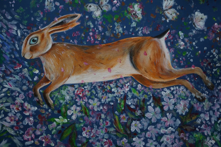 Hare with Spring Flowers