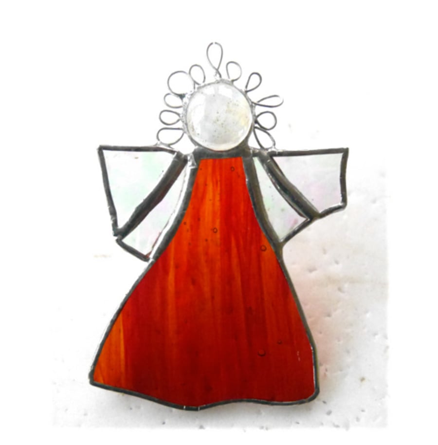 Angel Red Amber Stained Glass suncatcher Christmas decoration 037