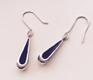 silver and oxidised dangly earrings