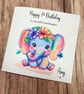 1st Personalised Elephant Birthday Card For Her Happy Birthday Daughter Niece - Image 3