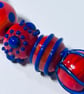 Handmade orange and blue lamp work glass beads - Image 2
