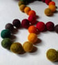 Felt Ball Garland, Autumn Shades, Halloween Decor, Christmas Gift - Image 1