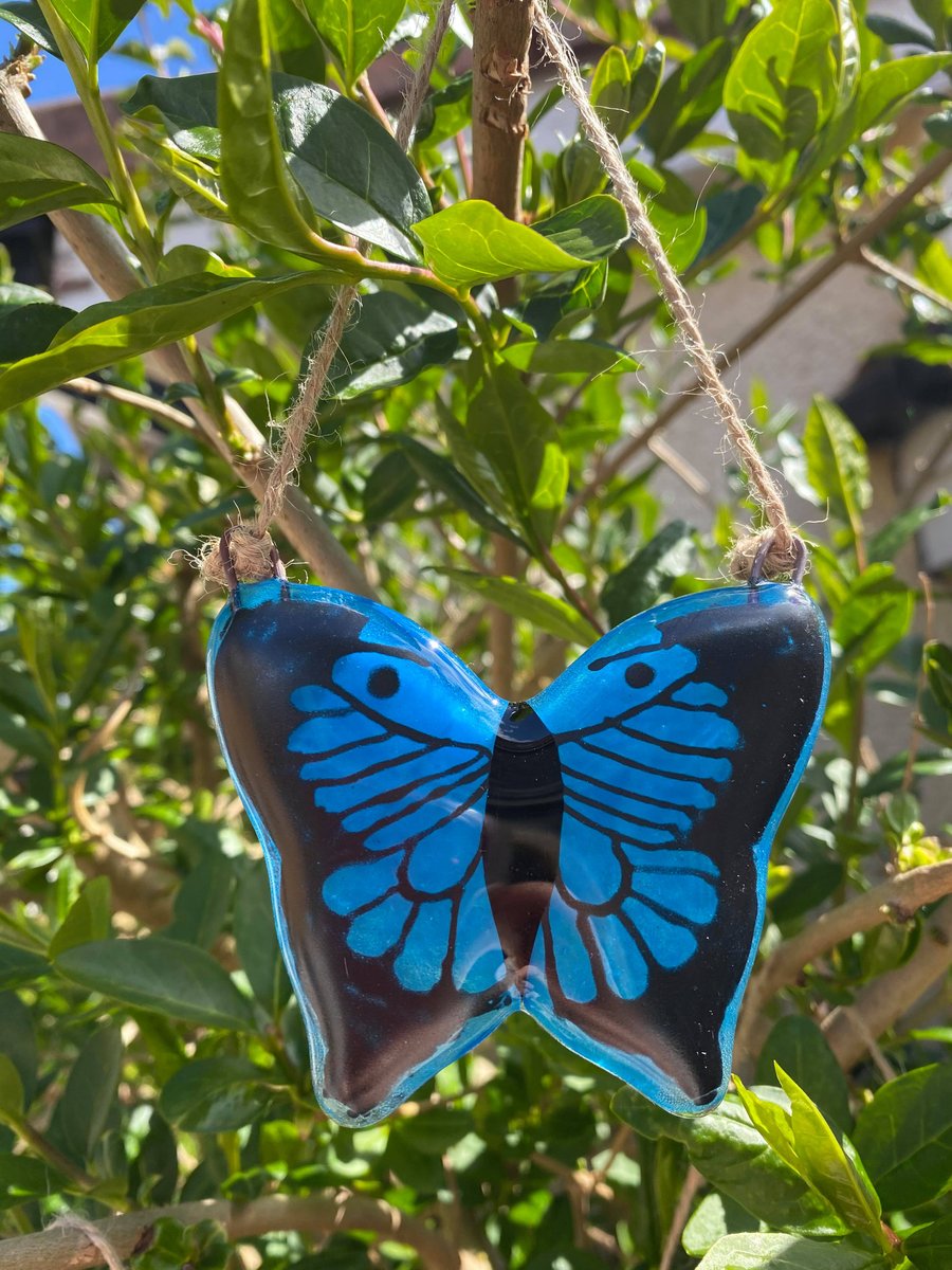 Fused Glass Hanging Butterflies 