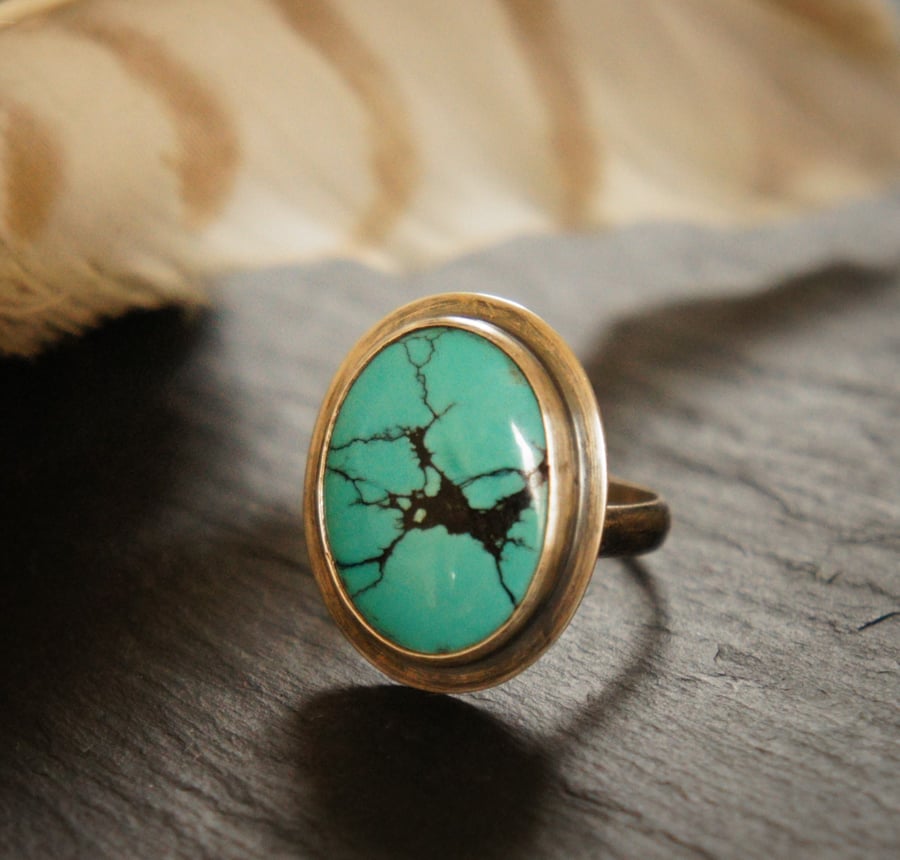 Natural Turquoise and Sterling SIlver Ring