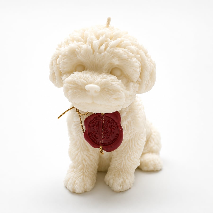 Art Dog Candle - Champagne Strawberry Soy Candle - Limited Edition Gift
