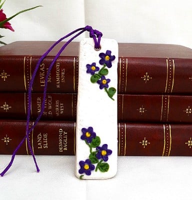Handcrafted Floral Violet Bookmark
